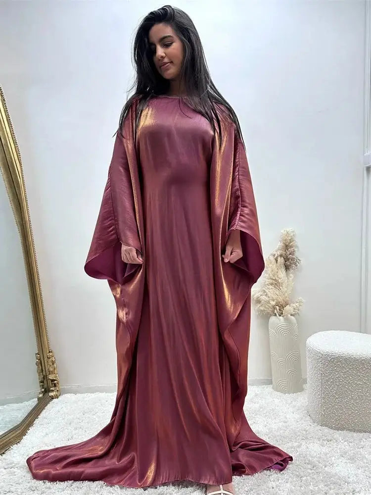 Abaya chauve-souris en satin