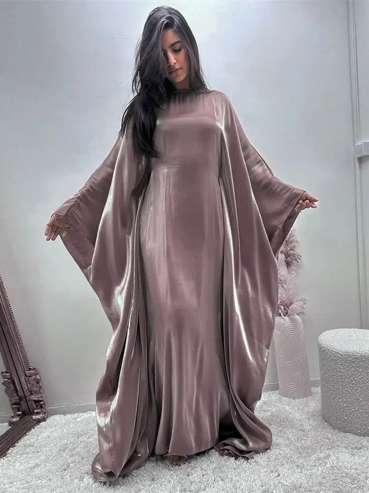 Abaya chauve-souris en satin