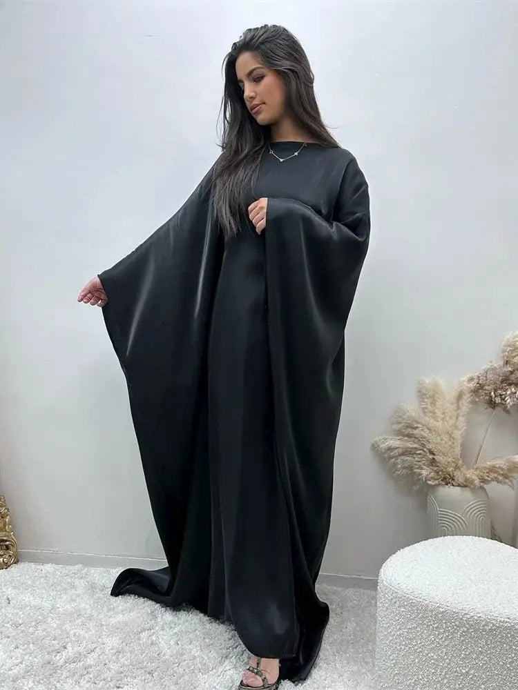 Abaya chauve-souris en satin